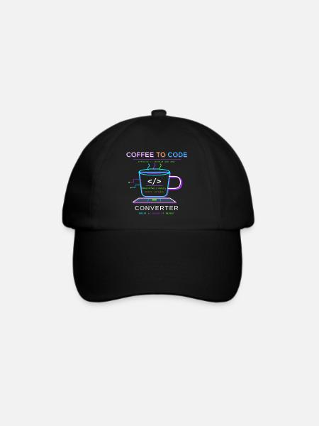 Coffee to Code Converter - Baseballkappe - Schwarz/Schwarz