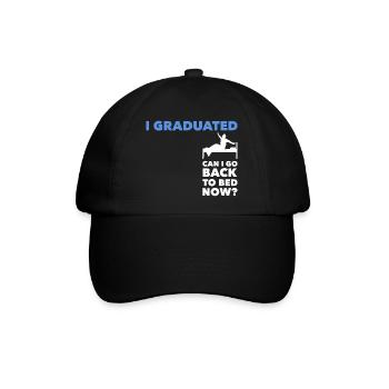 I Graduated Can I Go Back To Bed Abschluss - Baseballkappe - Schwarz/Schwarz - Vorne