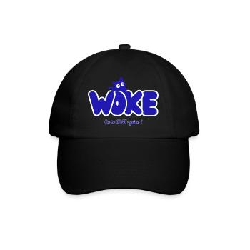 Woke – Macht es dich CHAT-grine? | Politischer Humor - Baseballkappe - Schwarz/Schwarz - Vorne