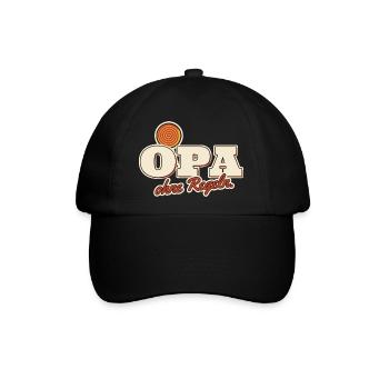 Opa ohne Regeln Enkel Spruch - Baseballkappe - Schwarz/Schwarz - Vorne