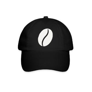Kaffeebohne Linienminimalistik - Baseballkappe - Schwarz/Schwarz - Vorne