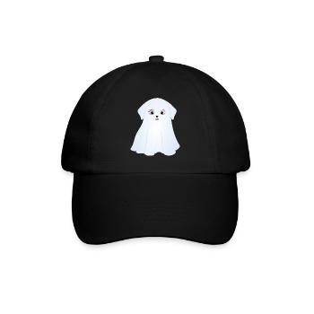 Halloween Hunde, Kostüm Geister - Baseballkappe - Schwarz/Schwarz - Vorne