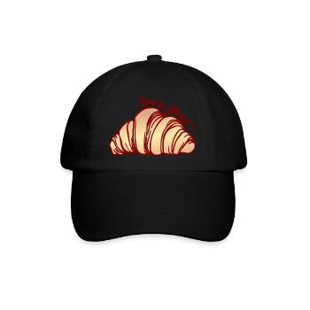 Hallo französischer Halbmond - Baseballkappe - Schwarz/Schwarz - Vorne