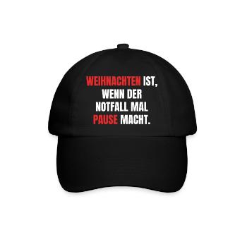 Notfallpause - Baseballkappe - Schwarz/Schwarz - Vorne