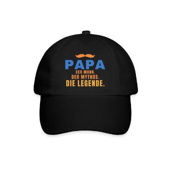 Papa – Der Mann, der Mythos, die Legende - Baseballkappe - Schwarz/Schwarz - Vorne