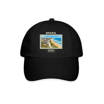 Brasilien Serra Vintage Reisemarke - Baseballkappe - Schwarz/Schwarz - Vorne