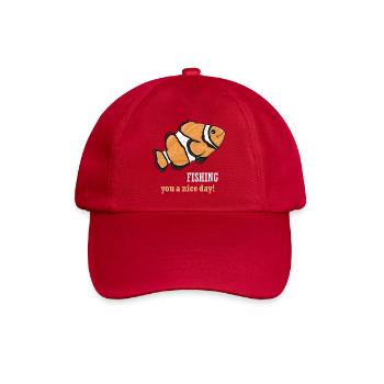 Clownfisch Humor Shirt – Fischers Freude - Baseballkappe - klassisch Rot - Vorne