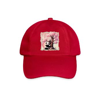 Mama und Baby-Pandas am Kirschbaum - Baseballkappe - klassisch Rot - Vorne