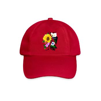 Blumen Arrangement abstrakt zerschnitten - Baseballkappe - klassisch Rot - Vorne
