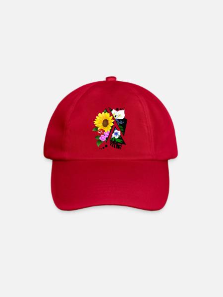 Blumen Arrangement abstrakt zerschnitten - Baseballkappe - klassisch Rot