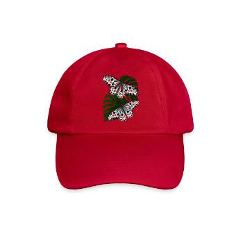 Schmetterling schwarz weiss Motte Falter - Baseballkappe - klassisch Rot - Vorne
