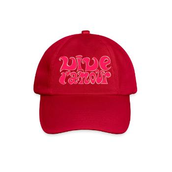 vive l'amour - es lebe die Liebe ! sixties typo - Baseballkappe - klassisch Rot - Vorne