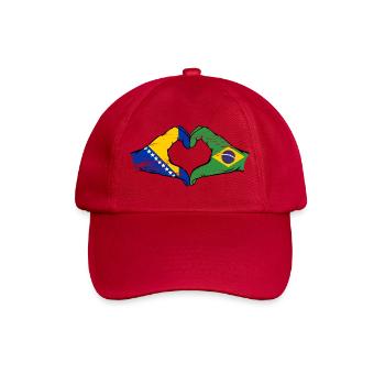 Bosnien Brasilien Flagge Hände Herzform used - Baseballkappe - klassisch Rot - Vorne