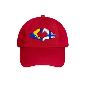 Bosnien Finnland Flagge Hände Herzform used - Baseballkappe - klassisch Rot - Vorne