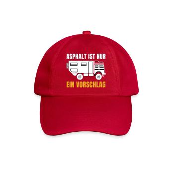 Asphalt ist nur ein Vorschlag – Offroad Spruch - Baseballkappe - klassisch Rot - Vorne