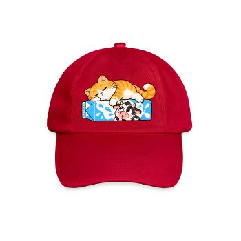 Katze und Kuh - Baseballkappe - klassisch Rot - Vorne