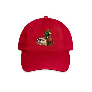 Stockente mit Pondweed-Krone - Baseballkappe - klassisch Rot - Vorne