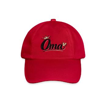 Oma mit Krone – Elegantes Vintage Design - Baseballkappe - klassisch Rot - Vorne