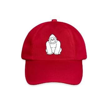 Gorilla Konturzeichnung - Baseballkappe - klassisch Rot - Vorne