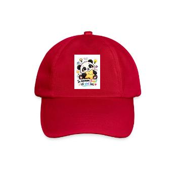 Panda Kopfchaos mit Sternen - Baseballkappe - klassisch Rot - Vorne