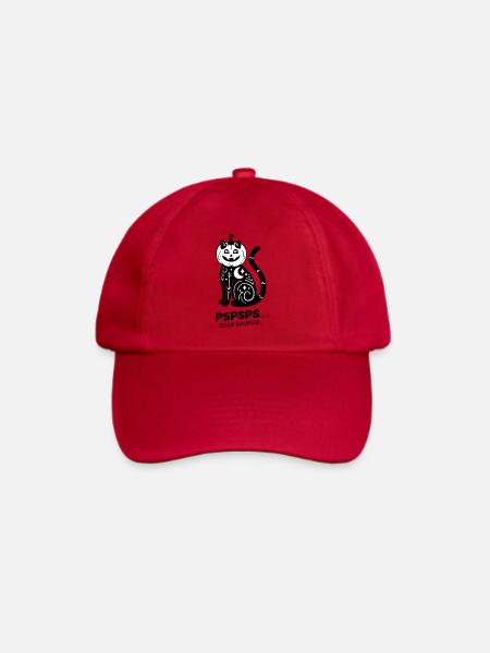 Pspsps oder Saures – Schwarze Katze Halloween - Baseballkappe - klassisch Rot