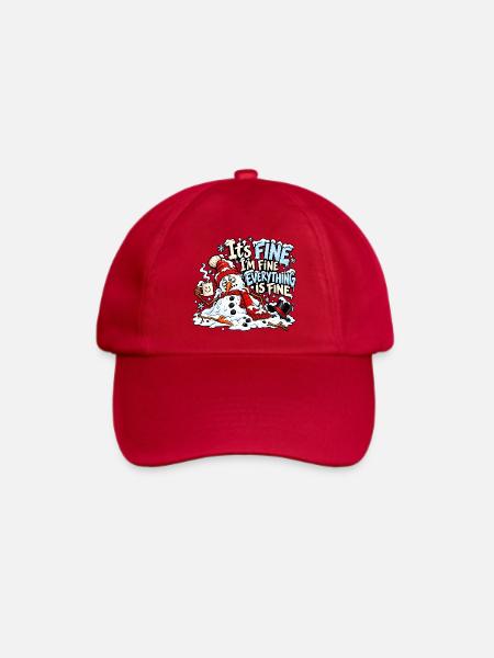 Es ist in Ordnung, mir geht's gut, alles ist in Ordnung, Schneemann - Baseballkappe - klassisch Rot
