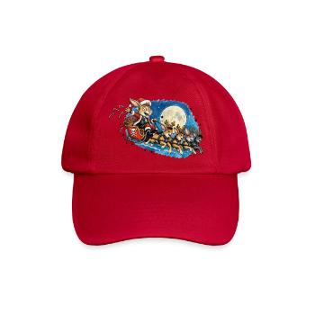Punk-Mondnacht-Hasen-Schlittenzug - Baseballkappe - klassisch Rot - Vorne