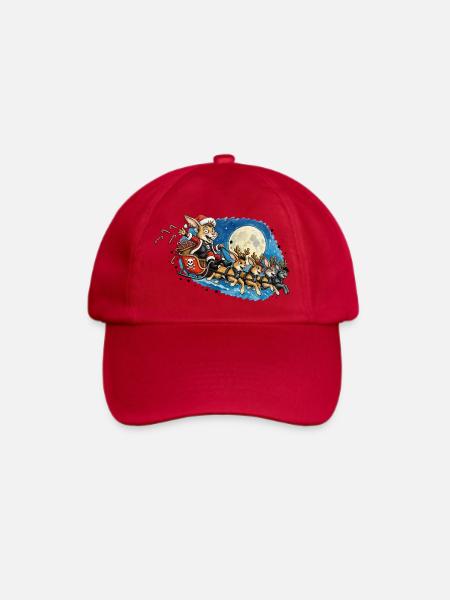 Punk-Mondnacht-Hasen-Schlittenzug - Baseballkappe - klassisch Rot