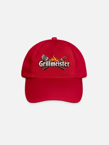 Grillmeister Flammen-Emblem - Baseballkappe - klassisch Rot