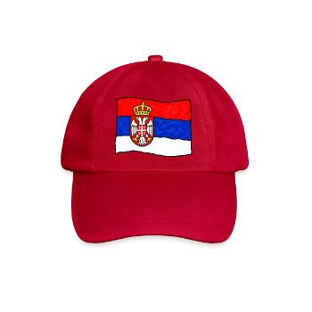 Serbische Flagge als Kinderzeichnung - Baseballkappe - klassisch Rot - Vorne