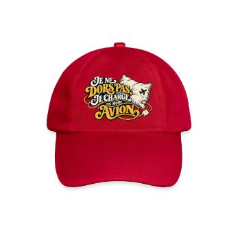 Ich schlafe nicht, ich lade im Flugmodus auf - Baseballkappe - klassisch Rot - Vorne