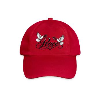 Friedenstauben Ornament - Baseballkappe - klassisch Rot - Vorne