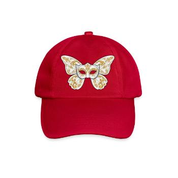 Verzierte goldene Maskenmaske - Baseballkappe - klassisch Rot - Vorne