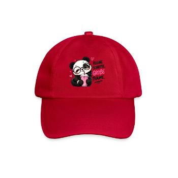 Panda mit Brille Kleine Schritte Große Träume - Baseballkappe - klassisch Rot - Vorne