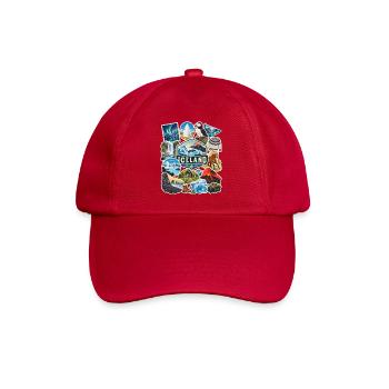 Island Reisesticker - Baseballkappe - klassisch Rot - Vorne