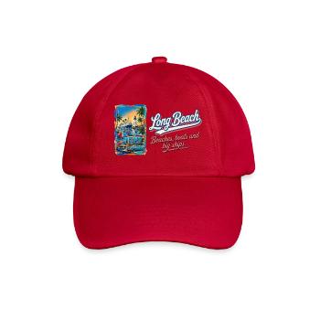 Long Beach Retro Vintage Ship Lighthouse Design - Baseballkappe - klassisch Rot - Vorne