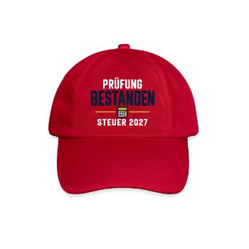 Prüfung bestanden – Steuer Abschluss 2027 - Baseballkappe - klassisch Rot - Vorne