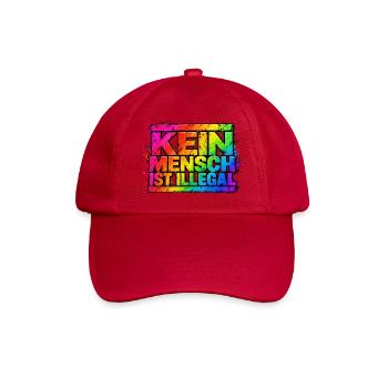 Kein Mensch Ist Illegal Regenbogen - Baseballkappe - klassisch Rot - Vorne