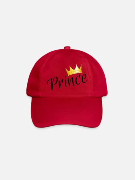 Prince - Prinz mit goldener Krone - Baseballkappe - klassisch Rot