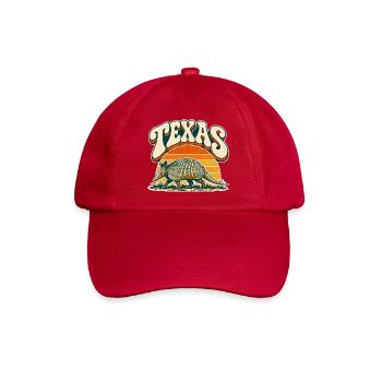 Texas Armadillo Retro Sonnenuntergang - Baseballkappe - klassisch Rot - Vorne