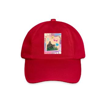 Cat_and_notes_-4500_x_5400_px- - Baseballkappe - klassisch Rot - Vorne