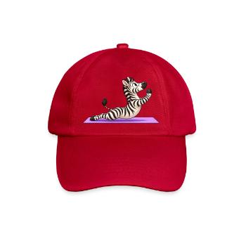 Süßes Zebra Cartoon Yoga Meditation Lustig - Baseballkappe - klassisch Rot - Vorne