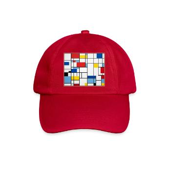 Mondrian Lines Primärfarbenspiel - Baseballkappe - klassisch Rot - Vorne