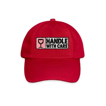 Handle With Care – Herz Retro Design - Baseballkappe - klassisch Rot - Vorne