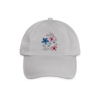 Blumenranke, Ornament - Baseballkappe - Grau - Vorne