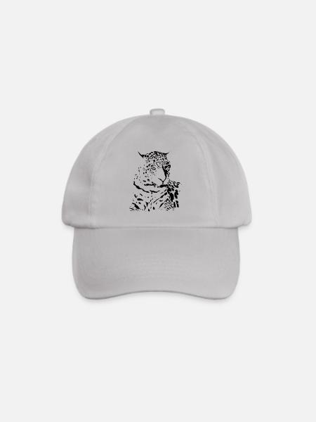 leopard schwarz Geschenke Geschenkidee - Baseballkappe - Grau