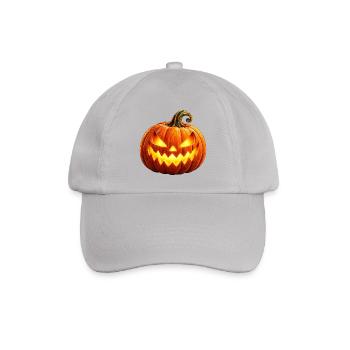 Wenuma Leuchtender Halloween Kürbis - Baseballkappe - Grau - Vorne