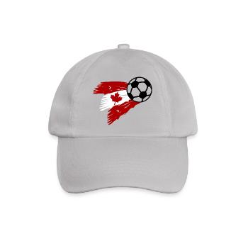 Ahornblatt mit Fußball – Kanada Fan Design - Baseballkappe - Grau - Vorne