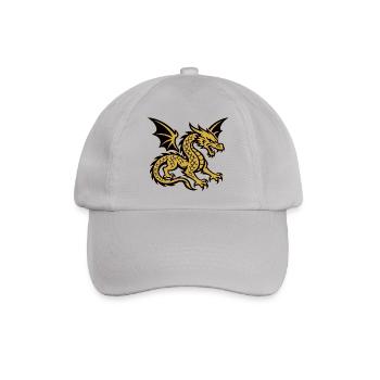 Goldener Drache mit ausgebreiteten Flügeln - Baseballkappe - Grau - Vorne
