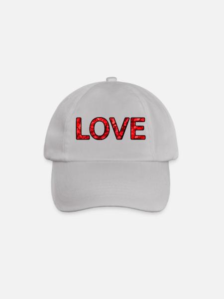 LOVE – Rot – 30 cm - Baseballkappe - Grau